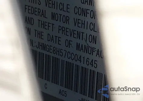 2012 Honda Fit Sport z USA, uszkodzony, nr VIN JHMGE8H57CC041645